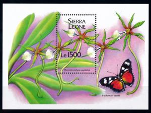 [67137] Sierra Leone 1994 Flora Flowers Blumen Orchids Butterfly Sheet MNH