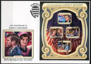 CHAD 2017  100th BIRTH OF JOHN F. KENNEDY SHEET FIRST DAY COVER