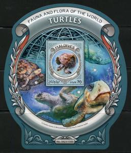 MALDIVES  2016 FAUNA & FLORA OF THE WORLD TURTLES SOUVENIR SHEET MINT NH