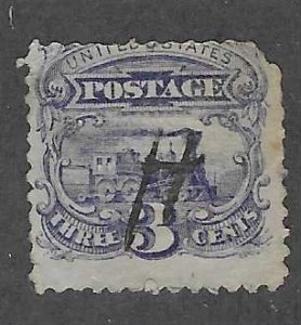 US # 114 $.03 Locomotive, ultramarine,(U)* CV. $30.00