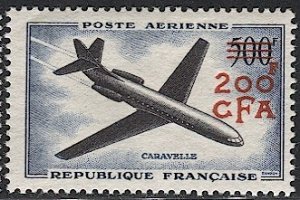 REUNION France 1957 Sc C46 Mint NH MNH VF - 200F on 500F - Airplane