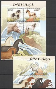 2014 Horses Domestic Animals Fauna Kb+Bl Mnh Pe345