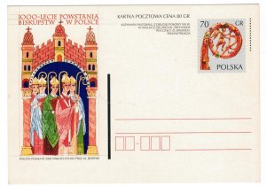 Poland 2000 Postal Stationary Postcard Stamp MNH 1000 Years of Bishoprics in Pol
