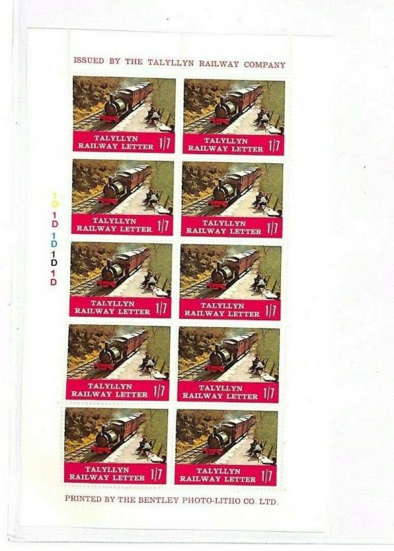 GB WALES Railway Stamps Block of 10 Talyllyn Railway{samwells} GG256