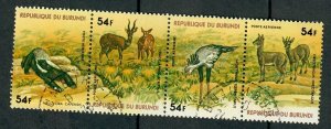 Burundi C262a - C262d African Animals used strip of 4