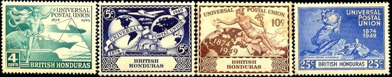 UPU, Universal Postal Union 75th Anniv., British Honduras SC#137-140 Mint set