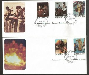 1979 Liberia Rockwell Imperforate Boy Scout set 50 on 20 FDC