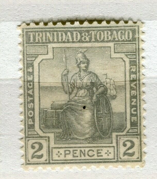 TRINIDAD; 1921-22 early Britannia issue Mint hinged 2d. value