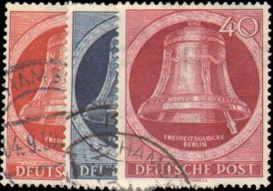 German Occupation Stamps - Berlin #9N77-9N79, Incomplete Set(3), 1951-1952, Used