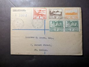 1943 England Channel Islands Feldpost First Day Cover FDC Jersey CI Local Use