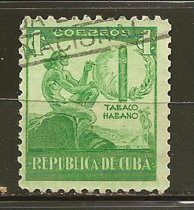 Cuba 356 Siboney Indian and Cigar Used