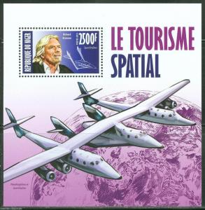 NIGER 2013 SPACE TOURISM RICHARD BRANSON SOUVENIR SHEET MINT NH