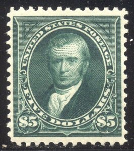 U.S. #278 CHOICE Mint VF/XF w/ Cert - 1895 $5.00 Marshall