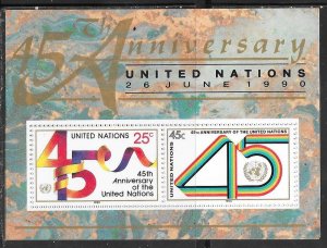 UN #579 45th Anniversary Souvenir Sheet (MNH) CV $3.50