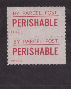 UNITED KINGDOM: parcel post Perishable labels PAIR