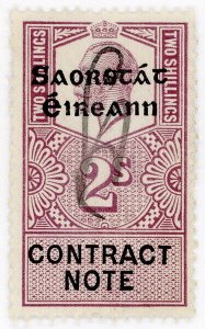 (I.B) George V Revenue : Ireland Contract Note 2/- (Free State OP)