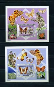 GUINEA BOY SCOUTS & BUTTERFLIES   SET OF TWO SOUVENIR SHEETS  MINT NH