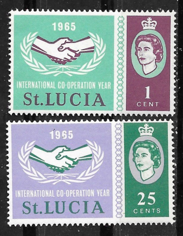 St. Lucia # 199-200  Int'l Cooperation Year    (2) Mint NH