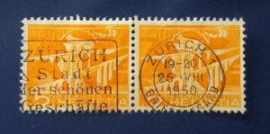 Switzerland Scott #329 Used Pair W/Fancy Cancel VF