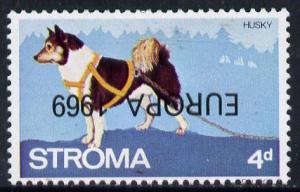 Stroma 1969 Dogs 4d (Husky) perf single with 'Europa 1969...