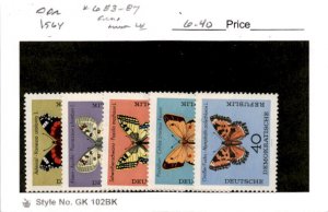 Germany - DDR, Postage Stamp, #683-687 Mint LH, 1964 Butterfly (AC)