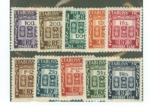 French India #J19-28 Unused Single (Complete Set)