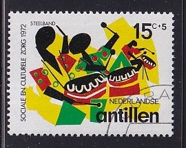 Netherlands Antilles  #B116  cancelled  1972  steel band 15c