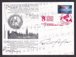 Lithuania Philatelic Society USA 2006 Song Festival Souvenir Cover. Signed.