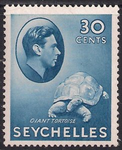 Seychelles 1938 - 49 KGV1 30ct Blue Giant Tortoise MM SG 142a  ( L1417 )