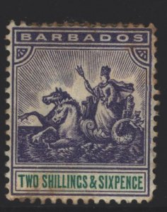 Barbados Sc#80 MH - toned