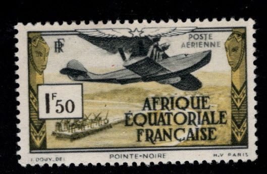 French Equatorial Africa AEF  Scott C1 MH*  airmail stamp