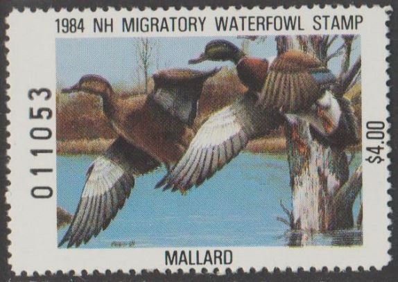 U.S. Scott #2 New Hampshire - State Duck Stamp - Mint NH Single