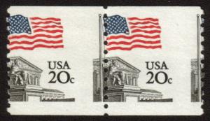 1895 NH 20? Flag Pair, Misperf n4588