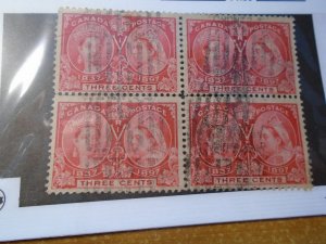 Canada  #   53  VF  used  Block of 4