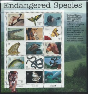 US #3105 Mint Sheet, Endangered Species, M-NH*-