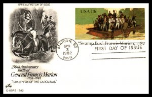 US UX94 Francis Marion Artcraft U/A FDC Postal Card