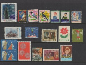 Assortment of 18 Worldwide Christmas/Tuberculosis Stamps/Seals