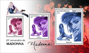 GUINEA BISSAU - 2023 - Madonna - Perf 3v Sheet - Mint Never Hinged