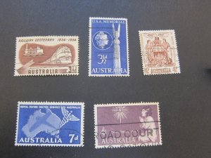 Australia 1954 Sc 275,280,304,05,07 FU 