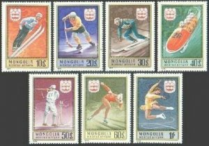 Mongolia 873-879,880,MNH.Michel 975-981,Bl.41. Olympics Innsbruck-1976.Hockey,