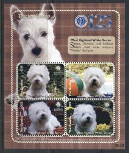 Gambia MNH S/S West Highland Terrier Dogs 2009 4 Stamps