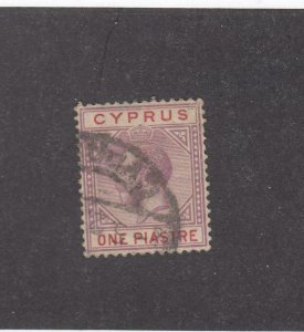 CYPRUS (MK4063)  # 77  VF-USED 1pi  1921-23 KING EDWARD VII / VIOLET & CARMINE