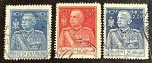 Italy Scott# 175a, 176a, 177 Used F/VF Lot of 3 Cat $16.15