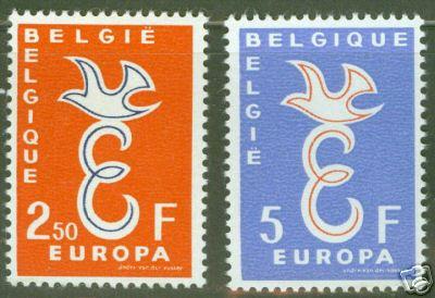 BELGUM BELGIQUE Scott 527-8 MNH** 1958 Europa CV$8