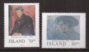 Iceland   #743-744    MNH  1991  arts   musician