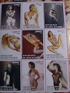 IVORY COAST STAMP-2003-FAMOUS MODEL-MICHAEL MOBIUS-MNH STAMP SHEET -RARE