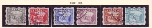 Iceland Sc 170-5 1931-2 Golden Falls stamp set used