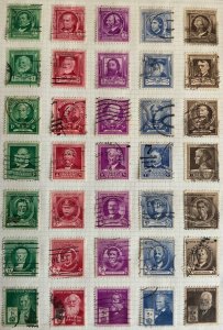 US #859-893 Used 35 Singles Famous Americans SCV $16.05 L27