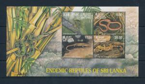 [38700] Sri Lanka 1997 Reptiles Snakes Lizard MNH Sheet