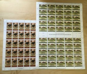 FULL SHEETS Sierra Leone 1984 637b-8b - Birds Ovpt - Set of Sheets - MNH